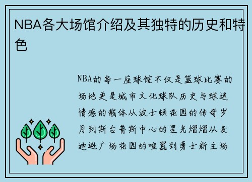 NBA各大场馆介绍及其独特的历史和特色